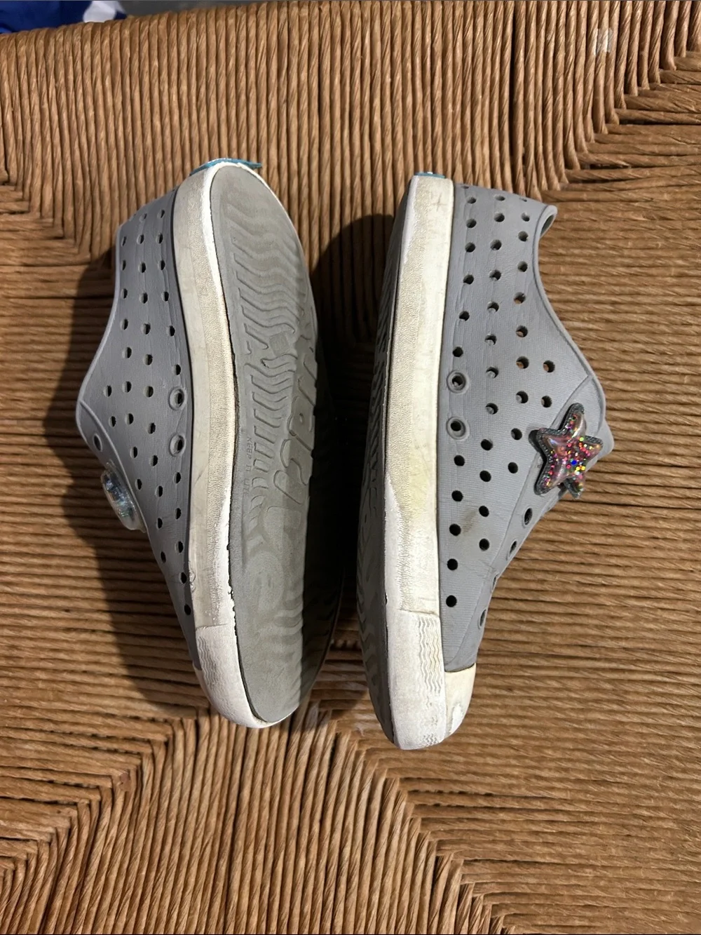 Native Kids Slip-On Water Shoes in Light Gray with White Toecaps